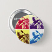 Badge Rond 5 Cm Dinosaure T-Rex (Devant & derrière)