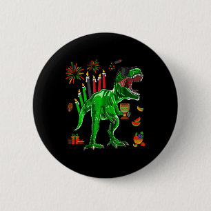 Badge Rond 5 Cm Dinosaure T-rex Happy Kwanzaa Sept Principes De K