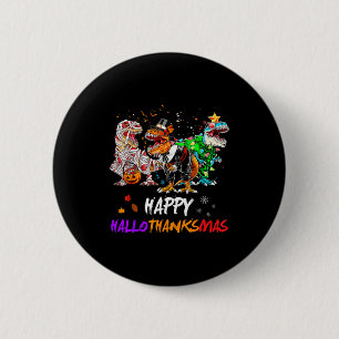 Badge Rond 5 Cm Dinosaure T Rex Joyeux Hallothanksmas Halloween En