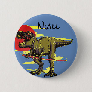 Badge Rond 5 Cm Dinosaure tendance