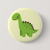 Badge Rond 5 Cm Dinosaure vert mignon (Devant)