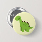 Badge Rond 5 Cm Dinosaure vert mignon (Devant & derrière)