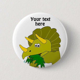 Badge Rond 5 Cm Dinosaure vert mignon de bande dessinée de