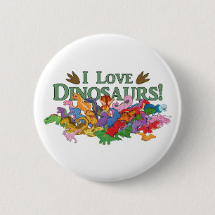 Badge Rond 5 Cm Dinosaures mignons et colorés