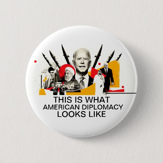 Badge Rond 5 Cm Diplomatie, style Biden (Devant)
