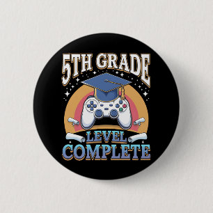 Badge Rond 5 Cm Diplômé de 5e année Niveau Terminer Diplômé de jeu