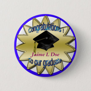 Badge Rond 5 Cm diplômé de congrats commémoratif