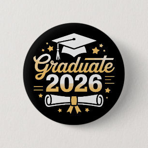 Badge Rond 5 Cm Diplômé de la promotion 2026, 26e famille fière