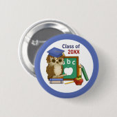 Badge Rond 5 Cm Diplôme de Scholar Owl (Devant & derrière)