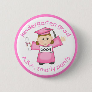 Badge Rond 5 Cm Diplômé/obtention du diplôme de jardin d'enfant