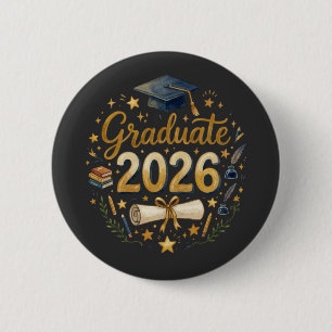 Badge Rond 5 Cm Diplômé sur mesure de la promotion 2026 Famille pe