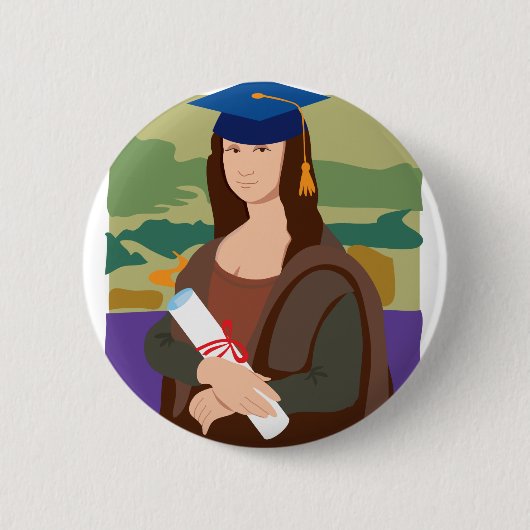 Badge Rond 5 Cm Diplômée de Mona Lisa (Devant)