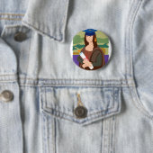 Badge Rond 5 Cm Diplômée de Mona Lisa (En situation)