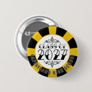 Badge Rond 5 Cm Diplômés de la promotion 2027 de la classe Gris de