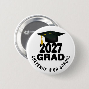 Badge Rond 5 Cm Diplômés de la promotion 2027 en gras