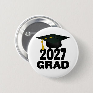 Badge Rond 5 Cm Diplômés de la promotion 2027 en gras