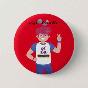 Badge Rond 5 Cm Dire leur nom, le design graphique masculin