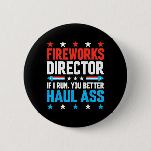 Badge Rond 5 Cm Directeur de Fireworks Drapeau américain 4 juillet