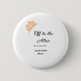 Badge Rond 5 Cm Direction l'autel chapeau orange mariage nom