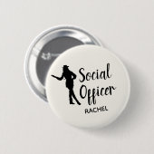 Badge Rond 5 Cm Dirigeant social d'équipe d'entraînement chic (Devant & derrière)