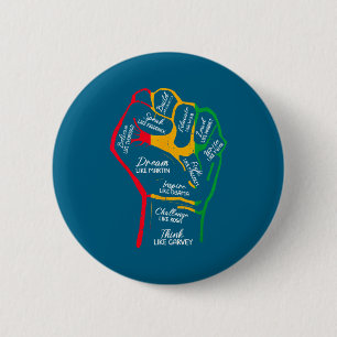 Badge Rond 5 Cm Dirigeants noirs inspirants poing levé main noire