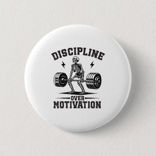 Badge Rond 5 Cm Discipline Over Motivation Gym Motivational Traini (Devant)