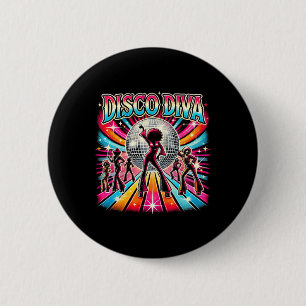 Badge Rond 5 Cm Disco Ball Disco Diva Queen