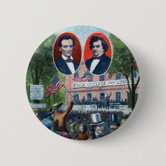 Badge Rond 5 Cm Discussion de Lincoln-Douglas de 1858 (Devant)