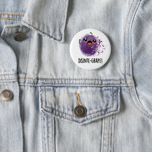 Badge Rond 5 Cm Disinte-grape Funny Désintégration Grape Pun (En situation)