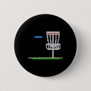 Badge Rond 5 Cm Disque de golf Pixel Frisbee golfeur Frolf Hommes 