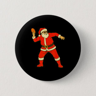 Badge Rond 5 Cm Disque de Noël Golf Vintage Drôle Santa Noël