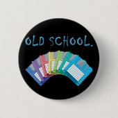 Badge Rond 5 Cm disquette ancienne école (Devant)