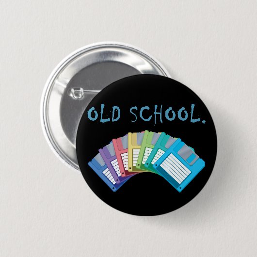Badge Rond 5 Cm disquette ancienne école (Devant & derrière)