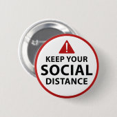 Badge Rond 5 Cm Distance sociale (Devant & derrière)