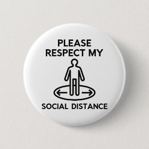 Badge Rond 5 Cm Distances sociales
