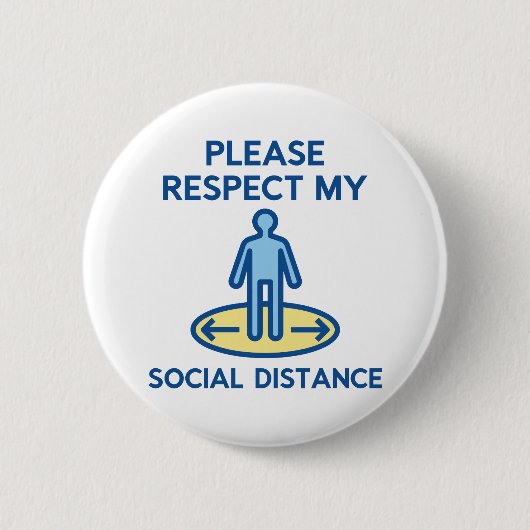 Badge Rond 5 Cm Distances sociales (Devant)