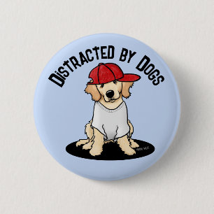 Badge Rond 5 Cm Distrait par Dogs Retriever