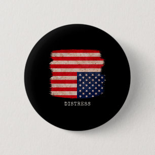 Badge Rond 5 Cm Distress Updown American Patriotic 4 Juillet D