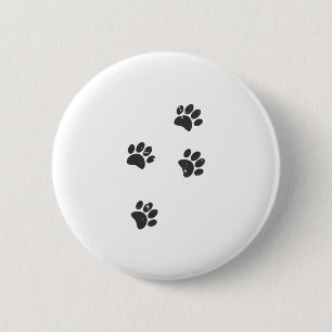 Badge Rond 5 Cm Distresse Chien Paw Traces