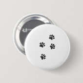 Badge Rond 5 Cm Distresse Chien Paw Traces (Devant & derrière)