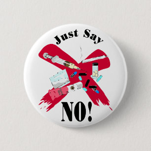 Badge Rond 5 Cm Dites juste NON