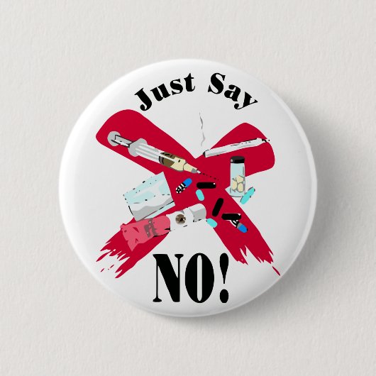 Badge Rond 5 Cm Dites NON (Devant)