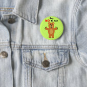 Badge Rond 5 Cm Dites NON à la fourrure ! (En situation)