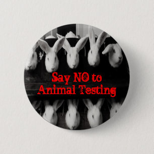 Badge Rond 5 Cm Dites non à l'expérimentation animale 2 1/4"
