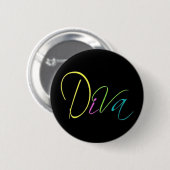 Badge Rond 5 Cm "Diva " (Devant & derrière)