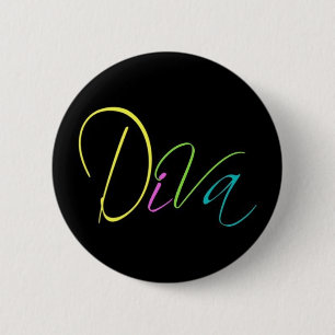 Badge Rond 5 Cm "Diva "