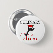 Badge Rond 5 Cm Diva culinaire (Devant & derrière)
