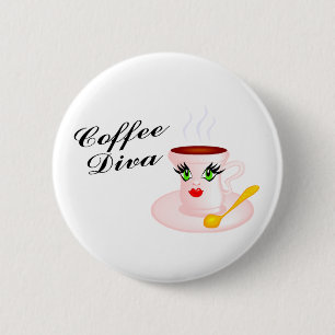 Badge Rond 5 Cm Diva de café