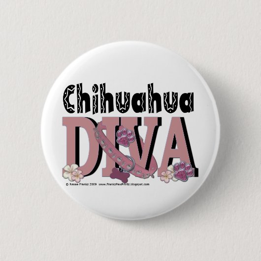 Badge Rond 5 Cm DIVA de chiwawa (Devant)