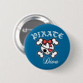 Badge Rond 5 Cm Diva de pirate (Devant & derrière)